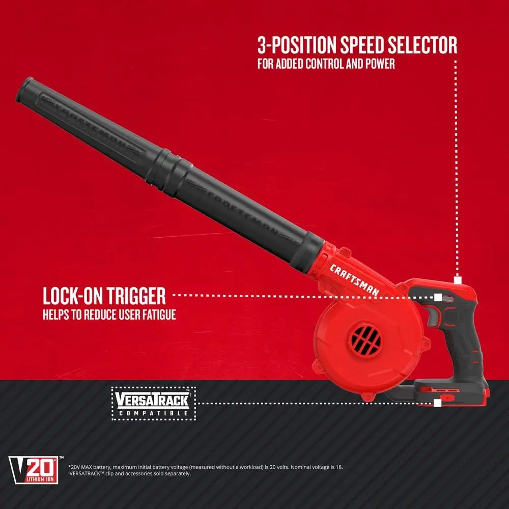 V20 Cordless Leaf Blower, 125 mph, Bare Tool Only (CMCBL0100B)