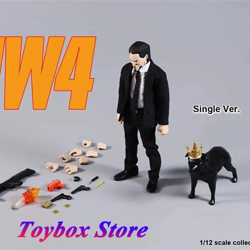 90s Original TH013 Single Figurine Version 1/12 John Wick Anime JW4 Action Figure Mini Dog Model Ornament 6