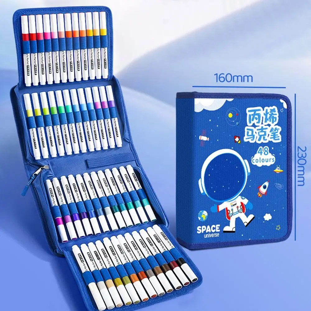 

Cartoon Large Capacity Art Marker Pen Storage Bag Zipper Folding Marker Pen Organizer Pencil Bag Marker Pen Contaioner Artist