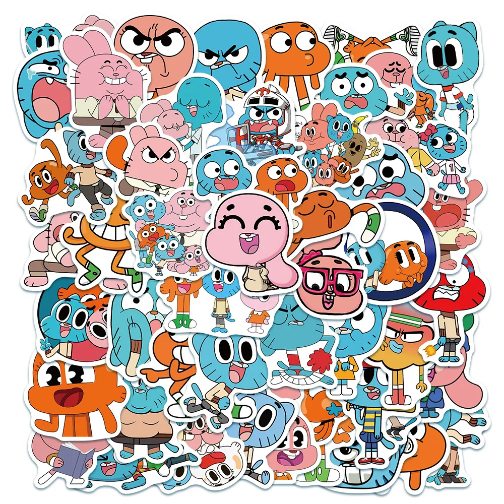 

50 шт. наклеек «Удивительный мир Гамблла»: Дарвин, Гамблл, для скрапбукинга, телефона, багажа, скейтборда, водонепроницаемые стикеры