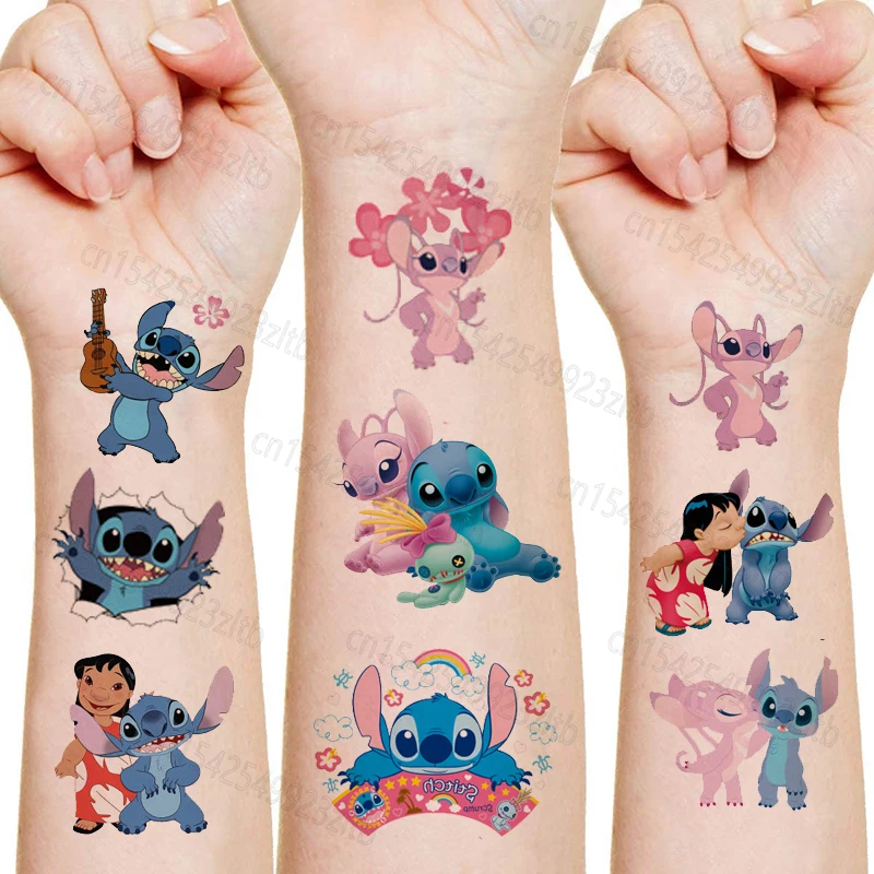 Disney Stitch Tattoo Stickers Cartoon Figure Kawaii Sticker Party tatuaggi temporanei decorazione bambini Partys accessori giocattolo