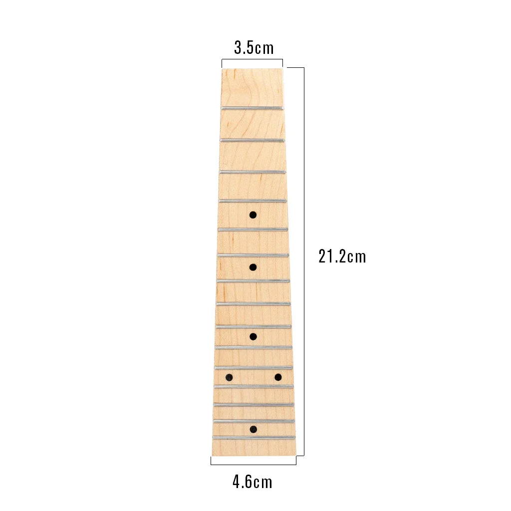 LOOK 21'' Ukulele Fretboard Maple Wood 15 Frets Fingerboard With Black Dots Inlay For 21 Inch Uke