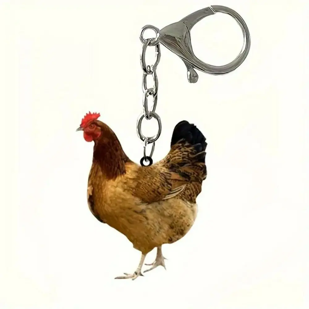 Accesorio colgante, llavero acrílico de pollo gallo, colgante creativo de acrílico para mochila, bolsa de gallina divertida, colgante Unisex