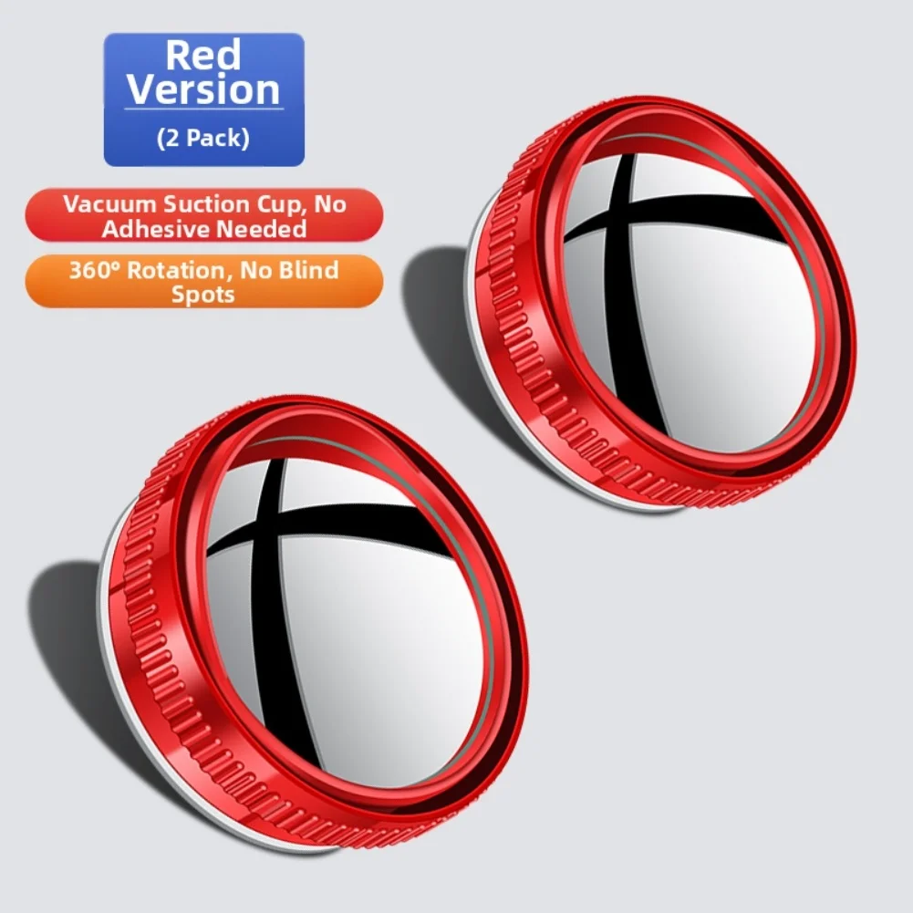 Car Auxiliary Rearview Mirror with Suction Cup 360 Degree Rotation Wide Angle Blind Spot Glass Anti Scratch Design