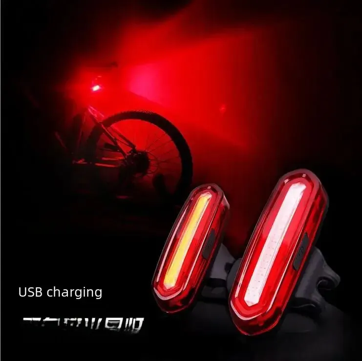 Mountain Bike Usb Rechargeable Cob Tail Light Night Riding Warning Light Cycling Led Rear Tail Wolf Star