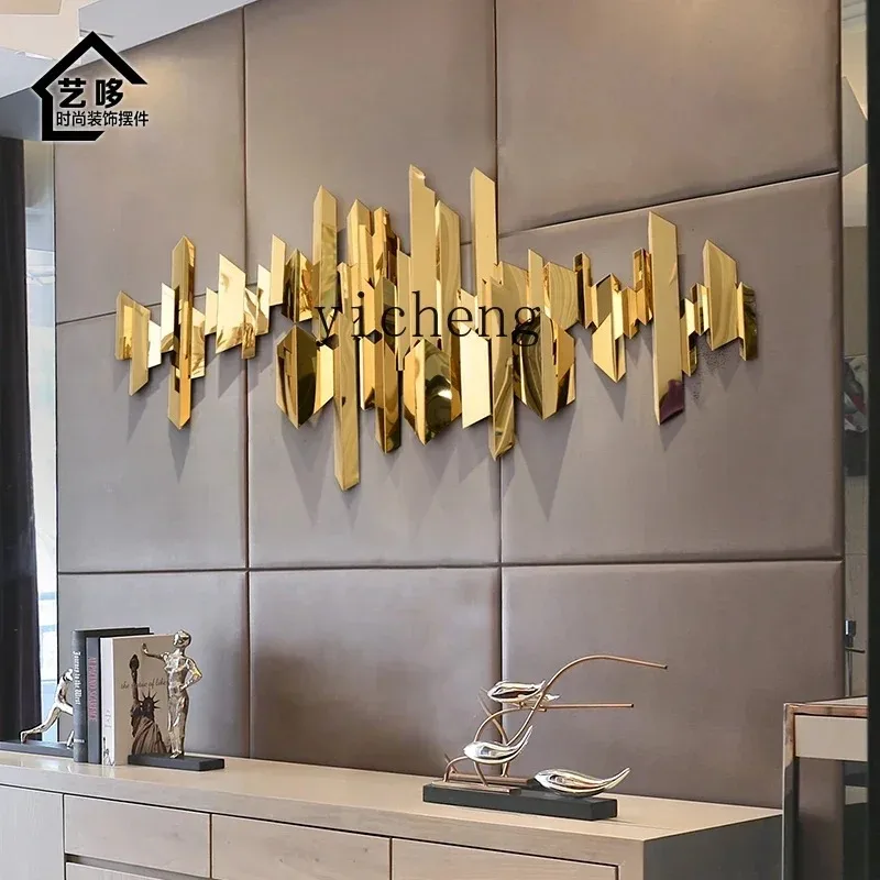 Bj-4 Lig Luxury Modern Model Room Wall Decoration Living Room Sofa Background Wall Pendant Metal Wall Decoration Fairy Garden