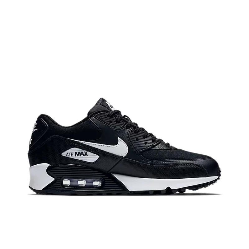 Nike Air Max 90 Women's Casual Shock Absorption Cushioned Breathable Retro Gump Running Shoes White/Black 325213-047