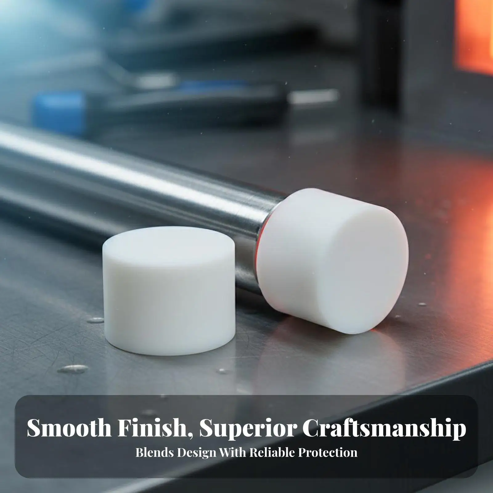 White Silicone Sleeve Tip Cover for Tubes Rods Heat Proof 260C Flexible Cap for Chair Leg Protection Workshop Use