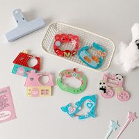 Cute Acrylic Carabiner Bag Charms Cartoon Doll Pendant Buckle Backpack Hanging Pendant Gifts
