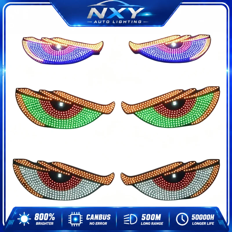 NXY Wireless LED Devil Eyes Car Expression Light Demon Ambient Lamp Rechargeable Cool Auto Decorative Atmosphere Lights NX07