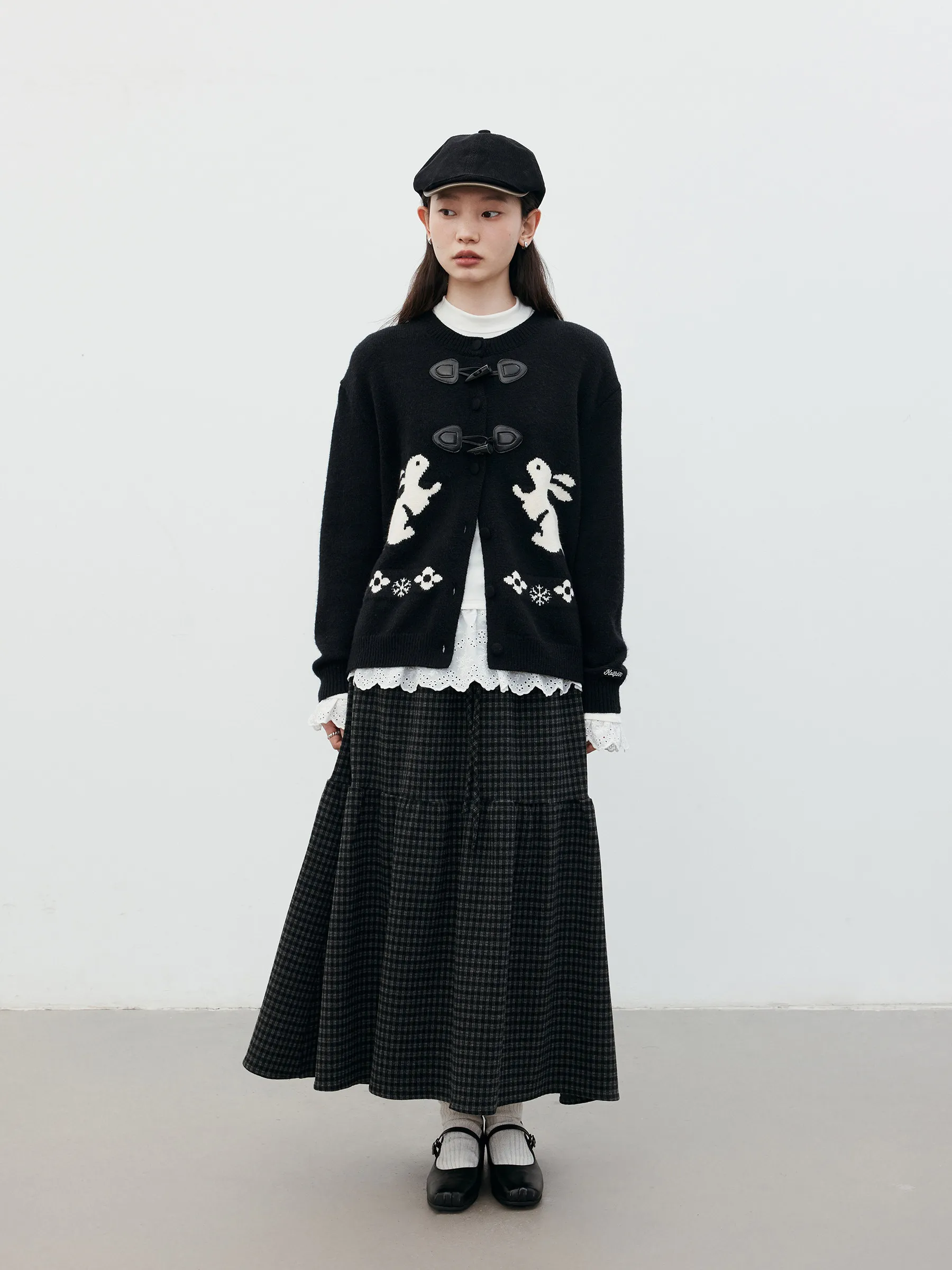 CHIC VEN Women Sweaters Loose Casual Winter New O Neck Rabbit Jumpers Horn Button Female Knitted Cardigan Spring Autumn 2025