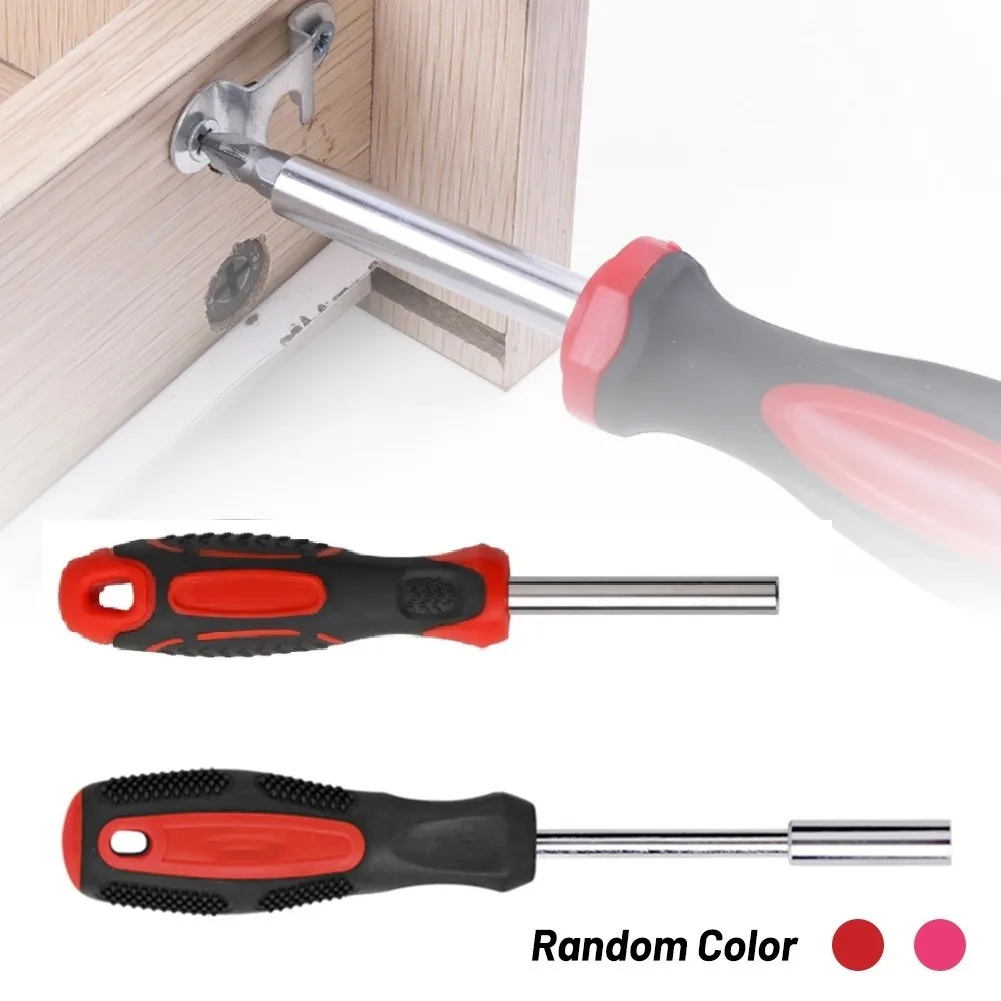 1pc Bit Handle Red Magnetic Bit Holder Screwdriver Spinner Handle 1/4 Inch (6.35mm) Hex Drive For Slotted Hex Torx Phillips Bit