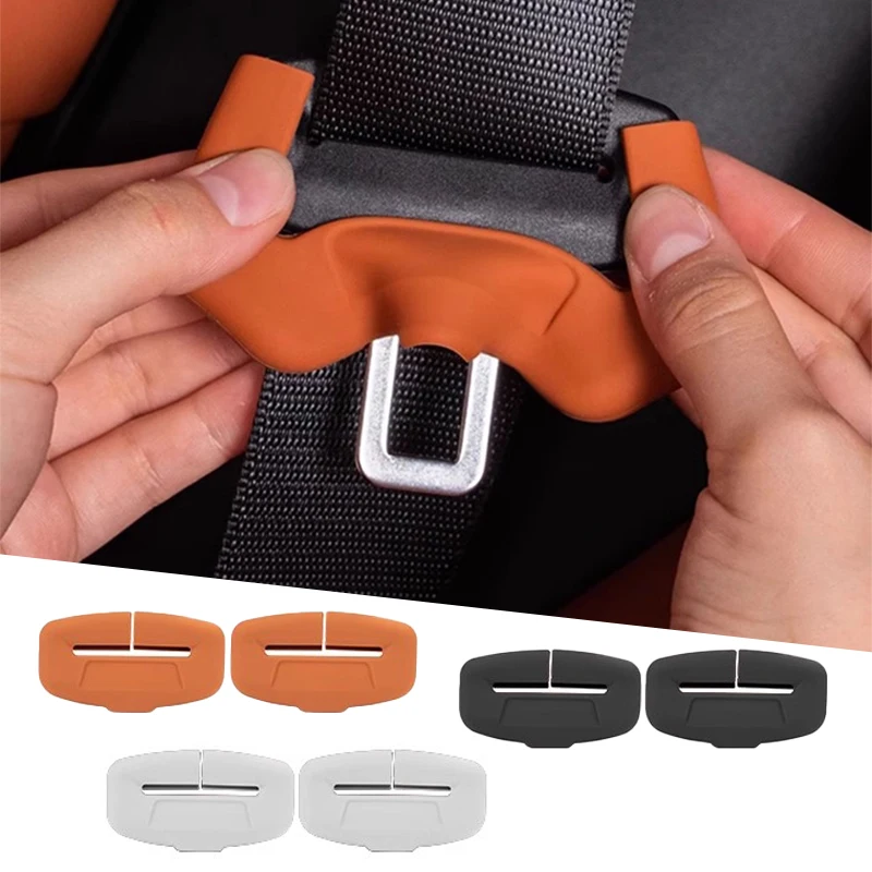 2 pçs protetor de fivela de cinto de segurança completo-embrulhado de borracha capa de proteção de cinto de segurança fivela universal para sedan suv