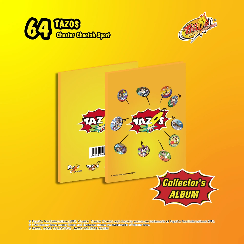 TAZOS Collections Chester Cheetah Sport Set (64/64) Full/Complete with Album Flippo/Pogs/Taps/Card【Chinese Version】