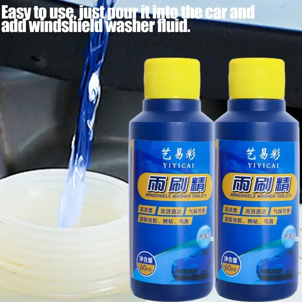 Windshield Washer Fluid 60ml Concentrated Dirt Remover Fragrant Automotive Windscreens Glass Cleaner Cars Cleaning Tools