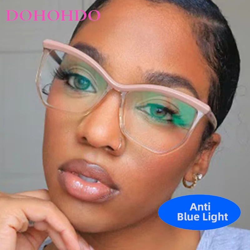 

Big Frame Cat Eye Blue Light Blocking Glasses Women Men Luxury Brand Designers Optical Spectacle Protection Computer Eyeglasses