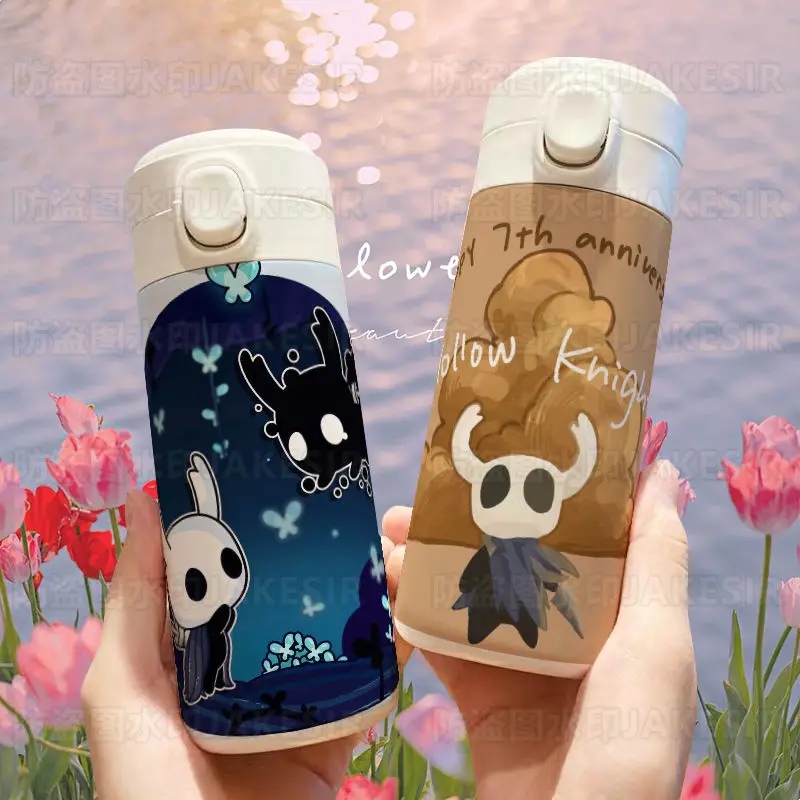 

Hollow Knight Game Peripheral Thermos Cup 400ml Large Capacity Portable Outdoor Sport Drinking Bottle The Knight Cartoon Print