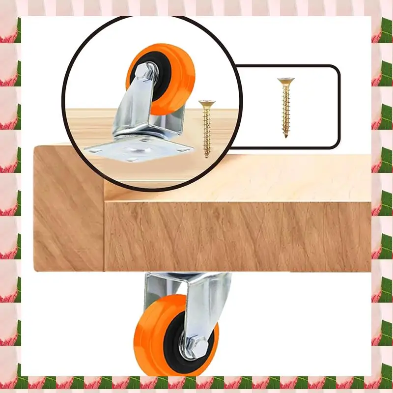 

8PCS 1.5 Inch Casters Wheels Set 360° Swivel Universal Plate Caster Wheels For Storage Box/Small Furniture/Kitchen
