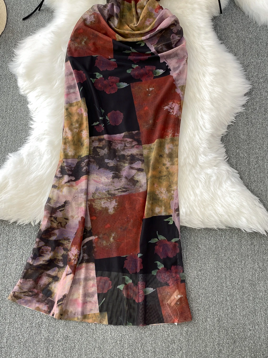 Feminino vintage impresso cowl pescoço malha sereia bodycon maxi vestido sem mangas rendas fino ajuste formal vestido de festa robe y2k verão