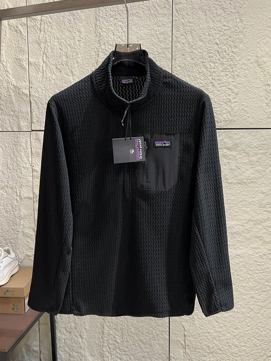 

Couple's Wave Pattern Fleece Sweatshirt Half Zip Warm Outdoor Autumn Winter Polyester Spandex Casual Loose Fit Long Sleeve