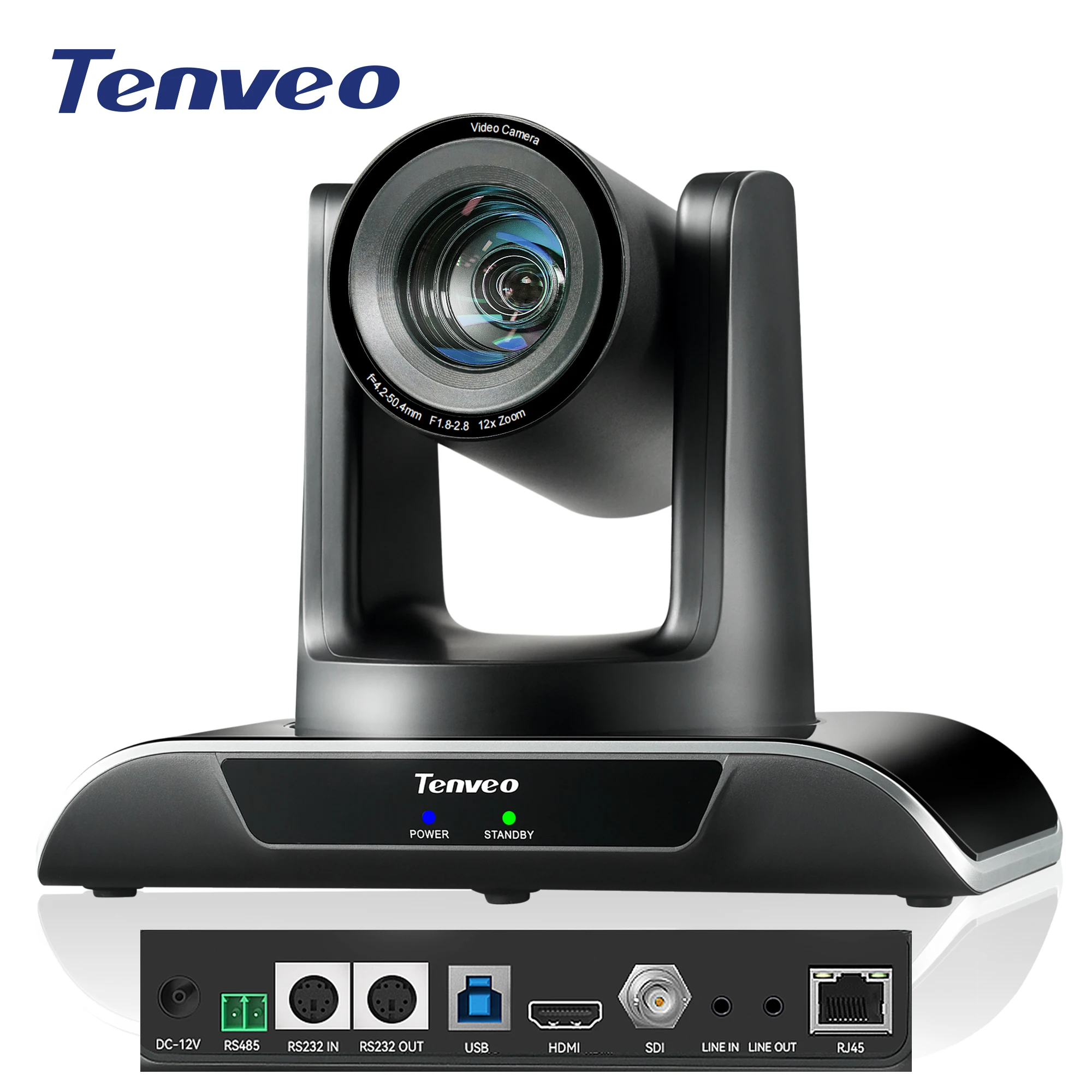 Tenveo VHD612A PTZ Conference Cameras AI Tracking 1080p 12x Optical USB3.0/HDMI/SDI/PoE Video Camera For Live Streaming
