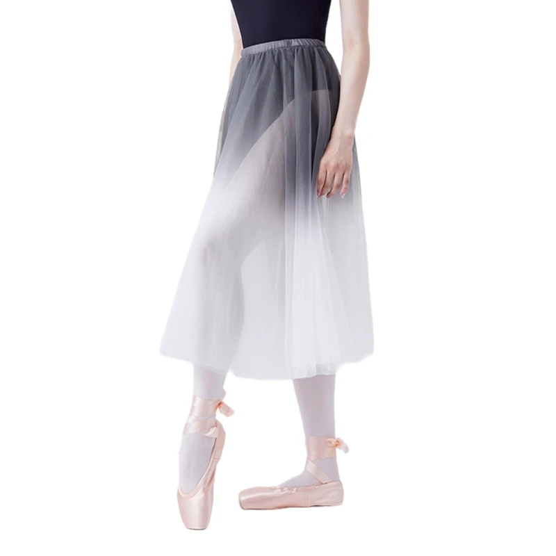 

Ballet Skirt Sheer Meshes Ballet Wrap Skirt Pull On Elastic Waist Wrap Dance Skirt Ballet Dance Dancewear for Womens