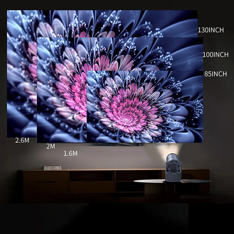 Projektor KaiAqua Smart Android 11 350ANSI z automatycznym ustawianiem ostrości, natywne rozdzielczość 1080P, obsługa 4K, Wi-Fi 6, BT5.0, przenośny, do filmów, na zewnątrz.