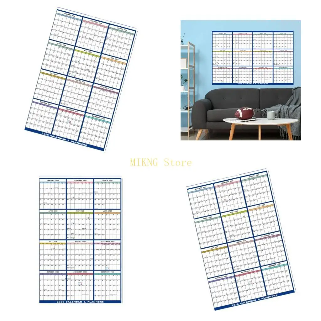 

2026 Wall Calendar Yearly Planner Reusable Erasable Calendar Full Year to View Calendar Home Organiser Planner 59x88cm best sale