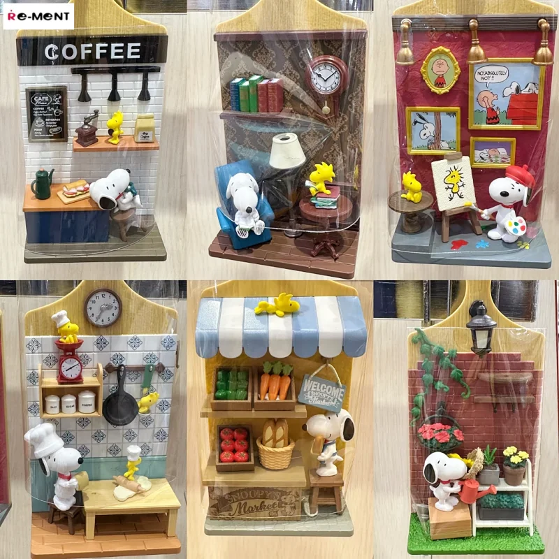 

Re-Ment Peanuts Snoopy Miniature Scene Blind Box Wall Hanging Cutting Board Pendant Food Play Figure Mini Diorama Set Daily Life