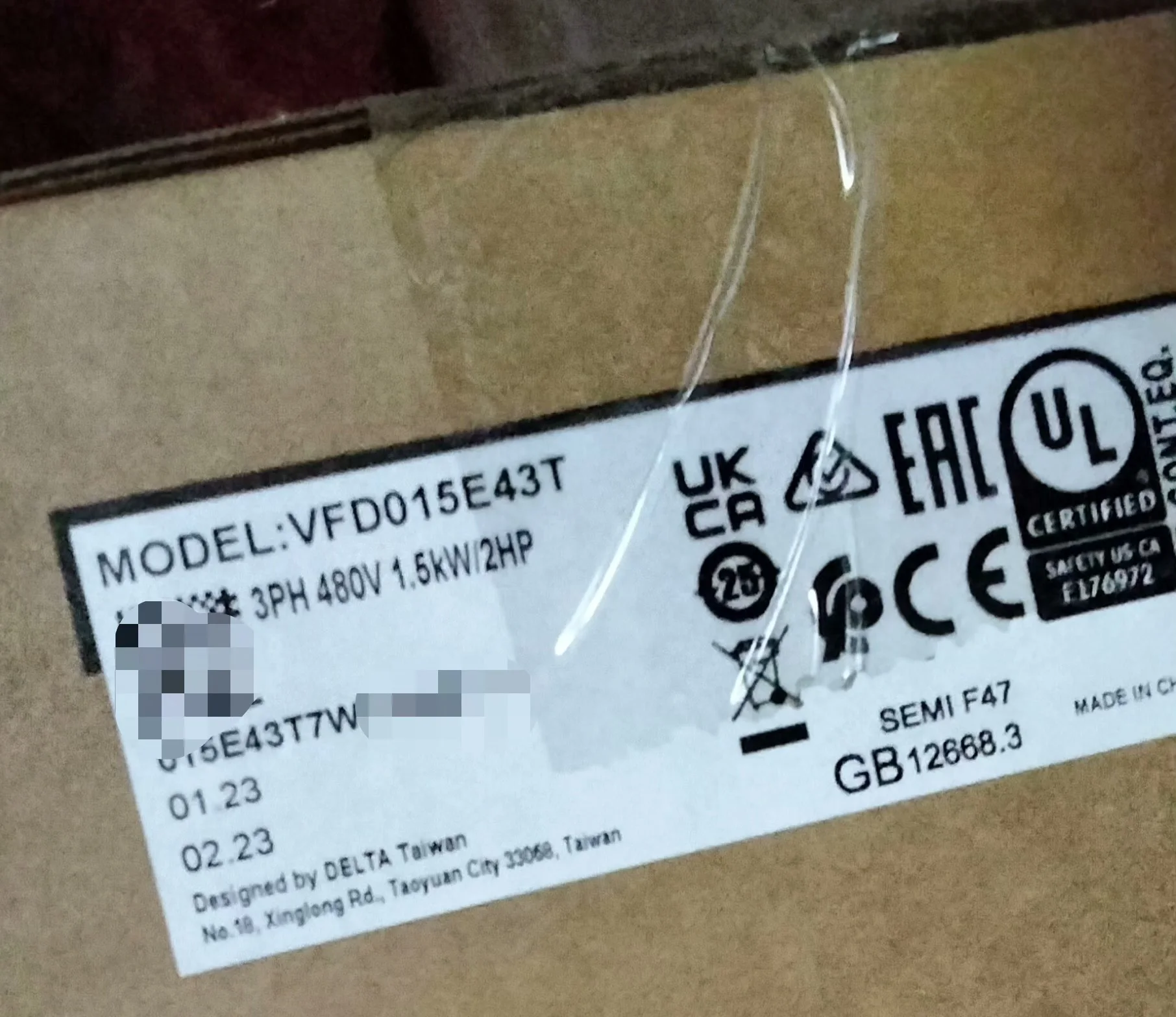 VFD015E43T New Delta Inverter