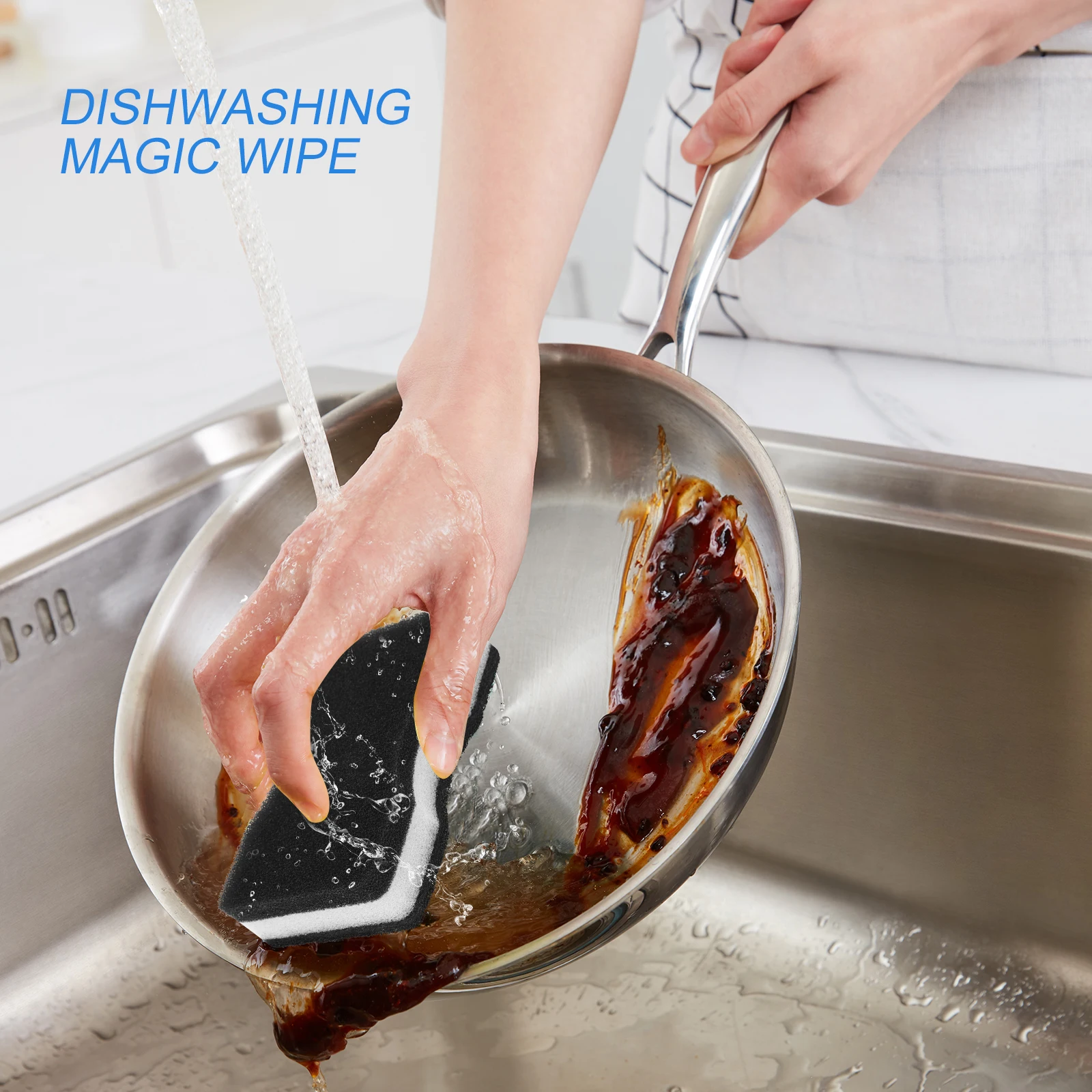 

10Pcs Sturdy Dishwashing Sponge Pad Rich Bubbles Easy Grip Kitchen Bathroom Cleaning Tool Kichen Cleaning Sponge