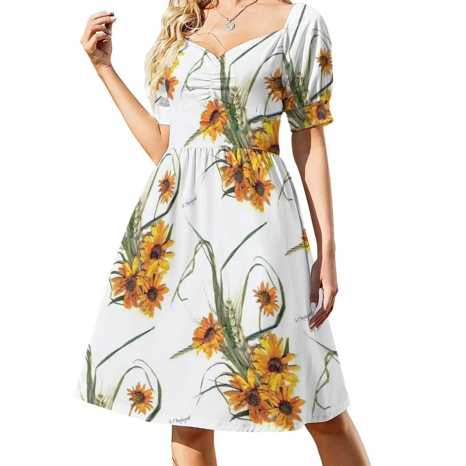 

YELLOW DAWN I Short-Sleeved Dress summer dresses for women 2025 Long dress Dress