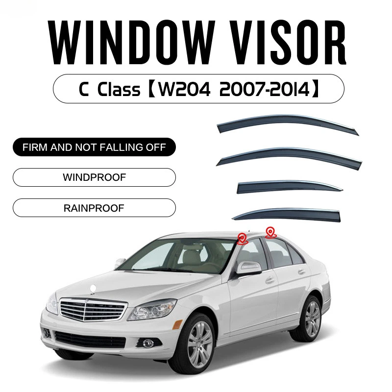 

Fit For Benz C Class W203 W204 W205 S205 W206 C200 C260 C300 Window visor Awnings Shelters Vent Shades Sun Rain Deflector