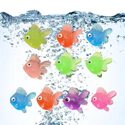 10pcs Mini Gold Fish Kids Bath Toys Soft Rubber Simulation Goldfish Decor Water Toy Fun Boys Girl Swimming Beach Toys Props