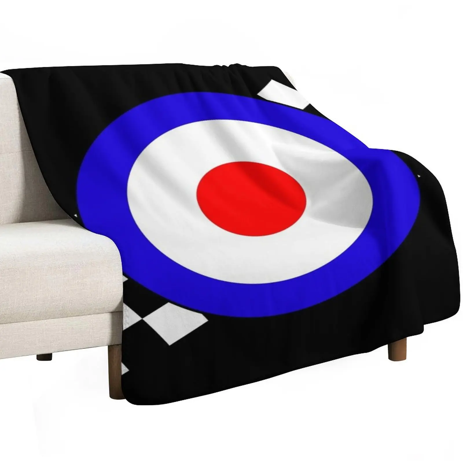 Mod or Ska Two Tone Checks and Target Throw Blanket Stuffeds Nap blankets and throws anime Plush Plaid Blankets