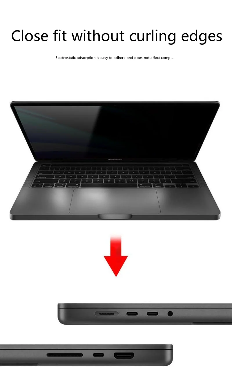 Vollflächig klebender Sichtschutz für MacBook 13-16 Zoll 360 ° Anti-Spionage-Film – Detail 14
