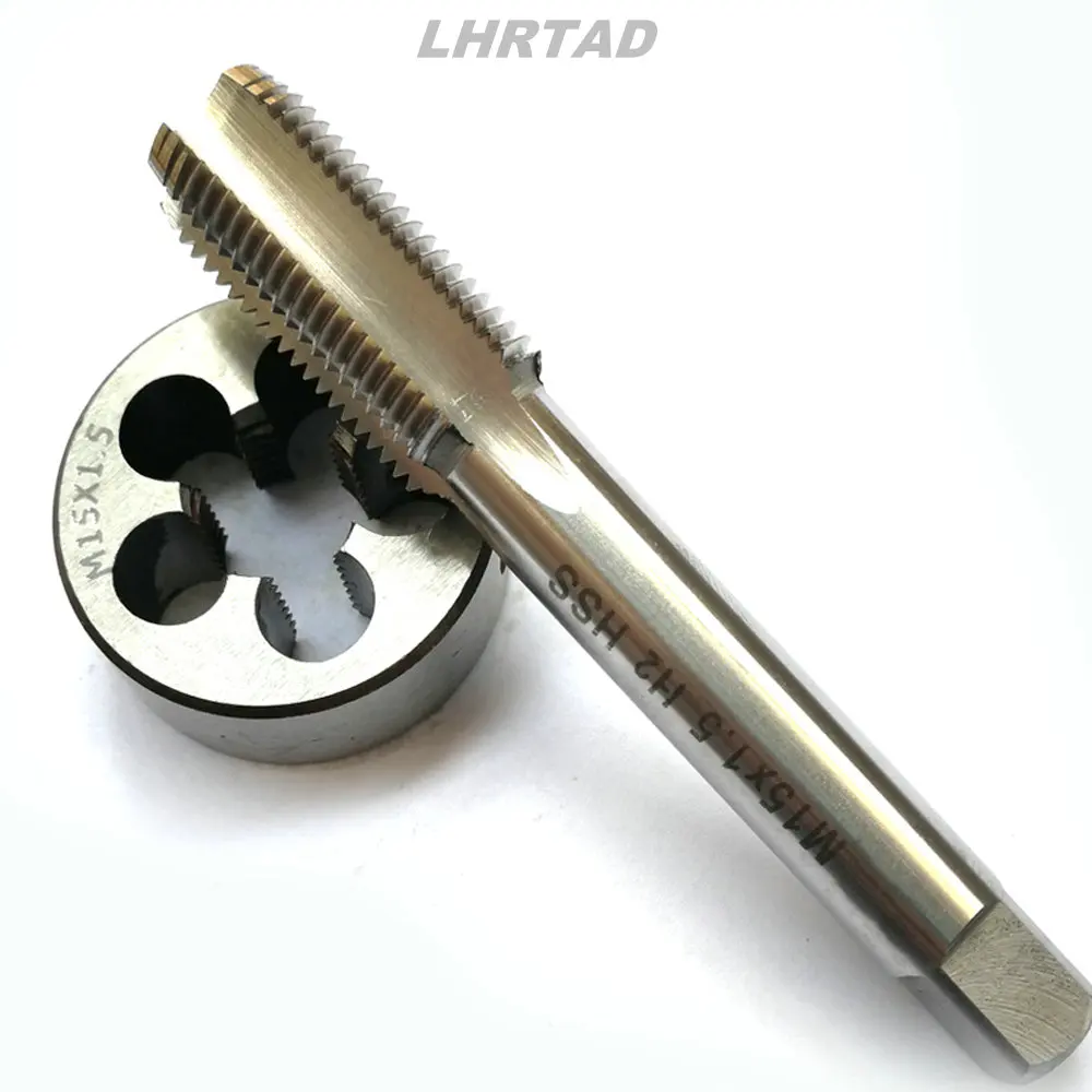Imagem -04 - Hss Straight Flute Torneiras e Morre Grupo Metric Thread Plug Tap de Mão e Round Die M15x2.0 M15x1.5 M15x1.25 M15x1.0 M15x0.75 M15x0.5