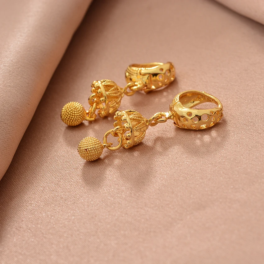 Ethiopian Gold Color Earrings For Woman African Fashion Wedding Bridal Party Wife Earrings Jewelry New