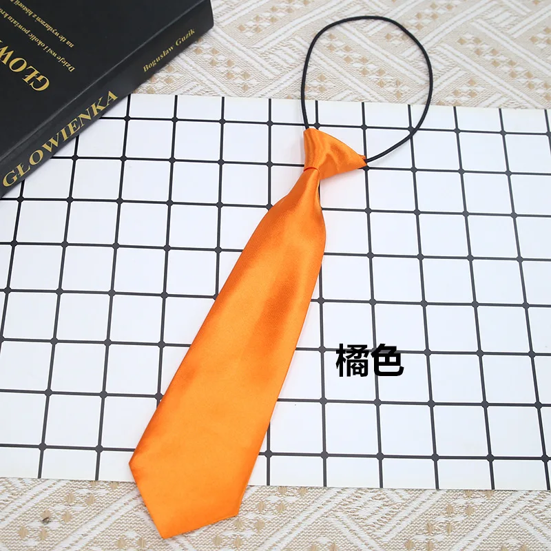 Children's tie, boys and girls, elementary school uniforms, kindergarten school dress shirt performance, solid color no tie smal