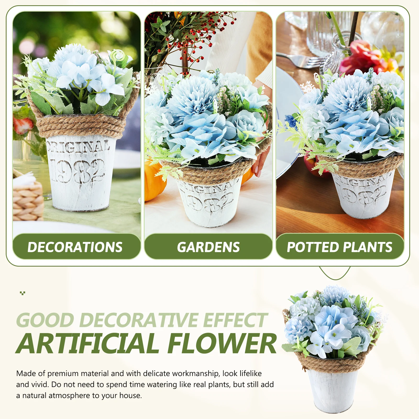 

Potted Hydrangea Bonsai Realistic Artificial Flowers Office Wedding Decor Simulated Flower Fake Blooming