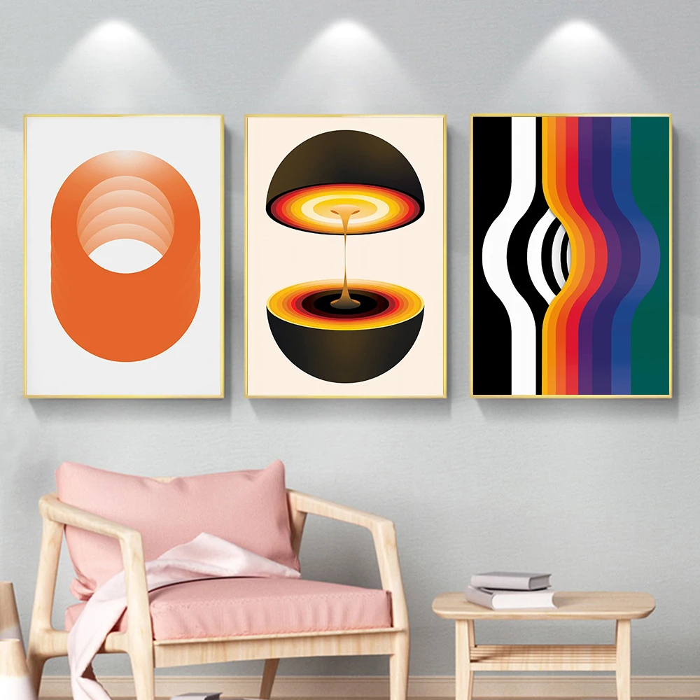 Op Art Vintage Posters Curved Air Supernova Canvas Painting Wall Pictures Nordic Mad Men Featured Prints Modern Home Decor