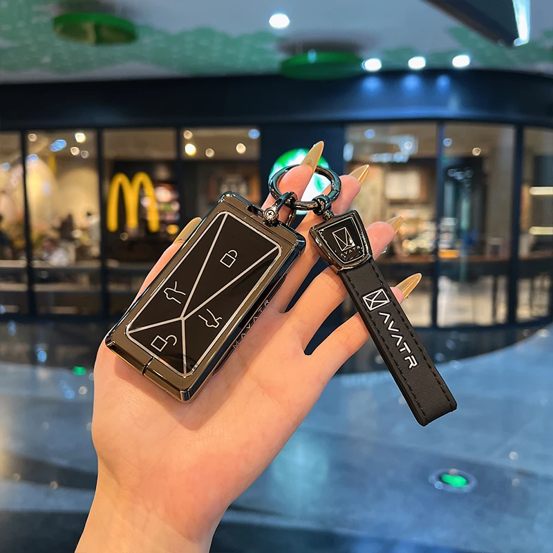 

Zinc Alloy Car Key Case for AVATR 11 12 Avita ESV Remote Protection Cover Bag Shell Keychain Holder Fob Interior Accessories