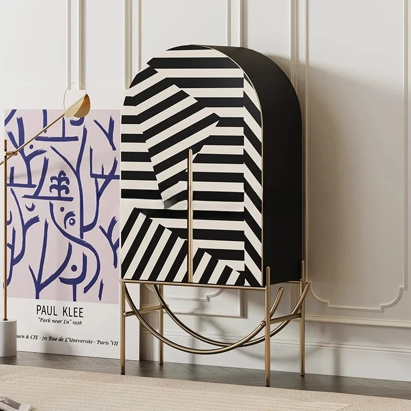 

Легкая роскошная современная гостиная, ручная роспись, ведро с рисунком зебры, элитное художественное украшение, боковой шкаф для виллы