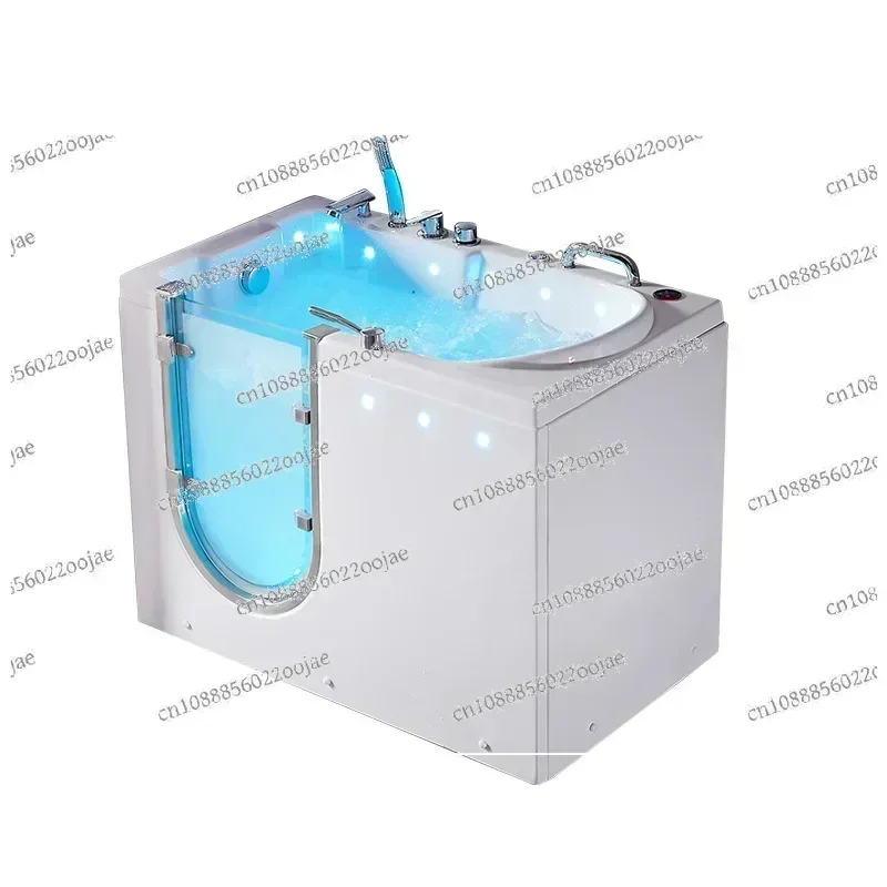 

Elderly walk-in acrylic bathtub open-door cylinder square sitting bathtub side-opening bubble massage bathtub