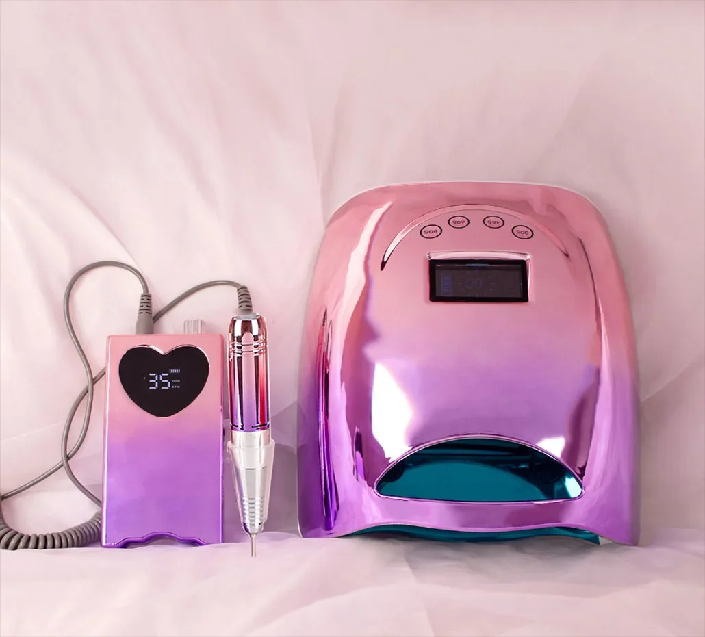 Pro Cure Cordless Rechargeable UV LED Nail Lamp Nail Drill Machine Set 2023 New