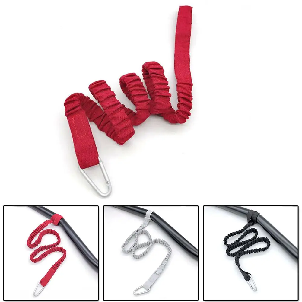 Correa elástica ajustable con gancho de seguridad para Kayak, cordón en espiral para caña de pescar, accesorios para botes de remos, 1 unidad