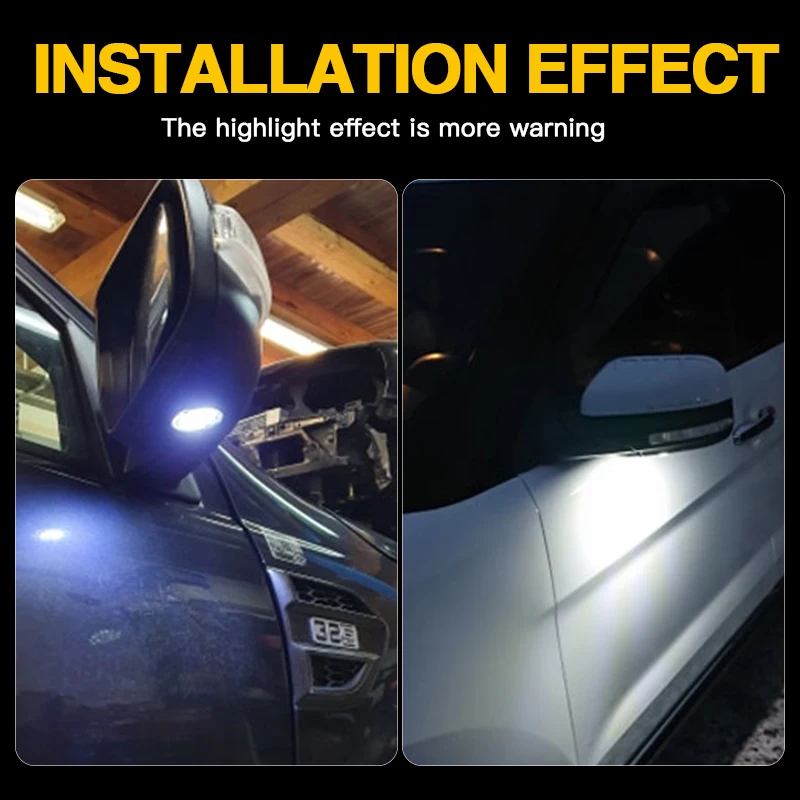 2×Led Puddle Light for Ford F150 Raptor/Range T6/Mustang/King Ranch for Lincoln MKX/MKT/MKS/MKZ Under Side Rearview Mirror Light