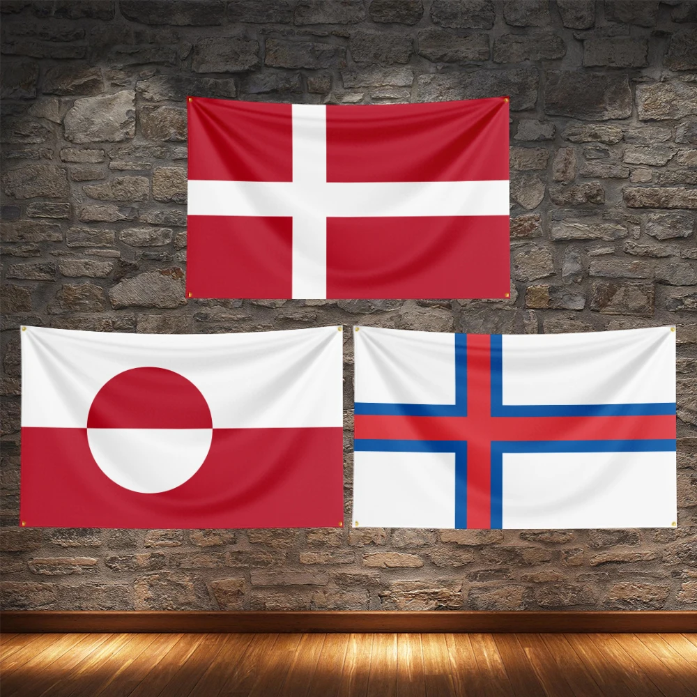Nordic Flags Tapestry Set Denmark Greenland Faroe Islands Cross Circle Heritage Home Wall Decor Gift Idea