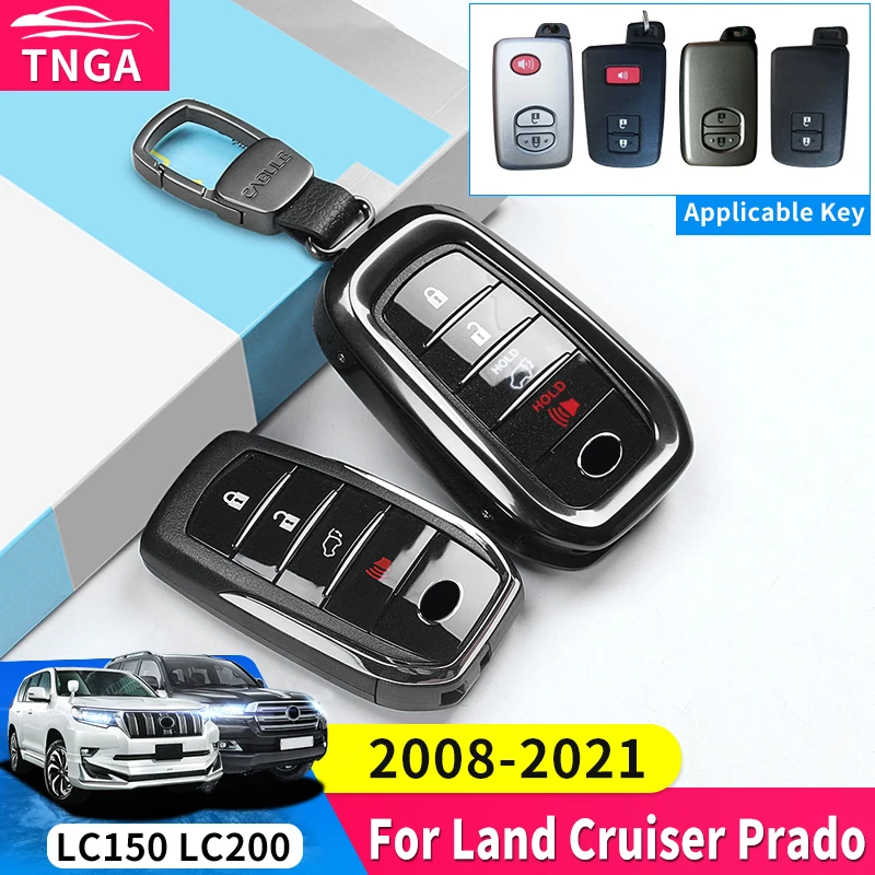 For Toyota Remote Key Shell Upgrade 2/3/4 Button Accessories Key Case 2008-2021 Land Cruiser 200 Fj200 Prado 150 Modification