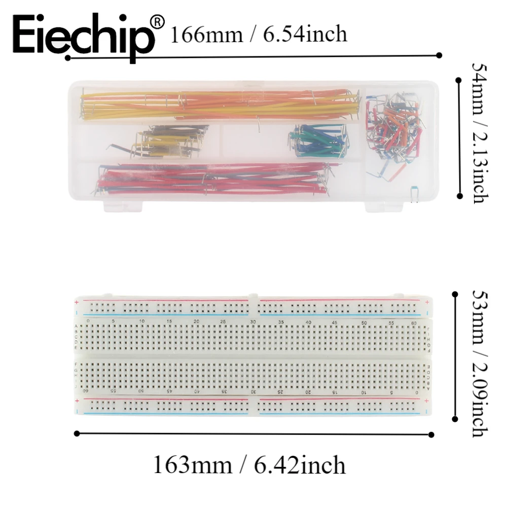 400 Tie Breadboard 830 Holes Prototype Board MB-102 Solderless PCB Mini Test Board U Shape Jumper Wire Cable DIY Kit